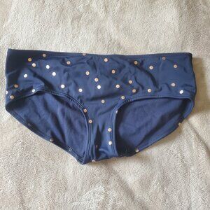 Boden hipster bikini bottoms, blue with gold dots, size 12 (EUC)